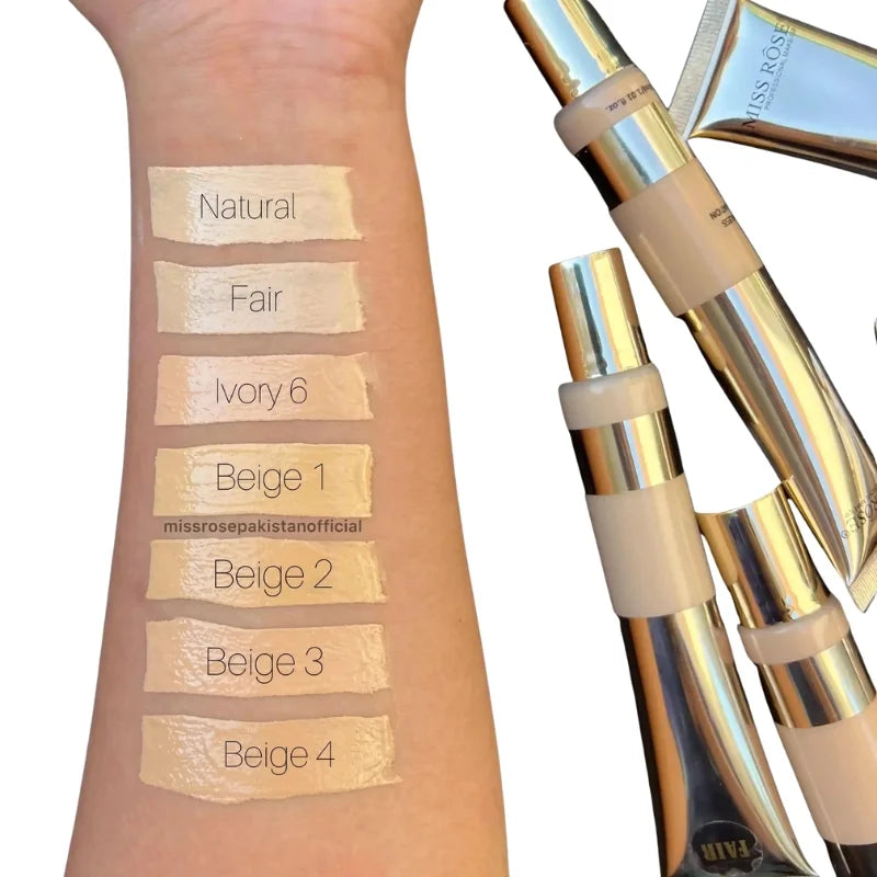 Beige 3 | Miss Rose Silk Flawless Foundation | Long-Lasting Lightweight Liquid Foundation with Natural Radiant Finish