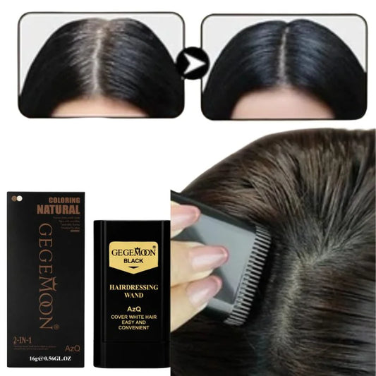 Black Temporary Hair Color Stick | Long-Lasting Gray Coverage Hair Touch-Up Wand | Compact Size | 20g