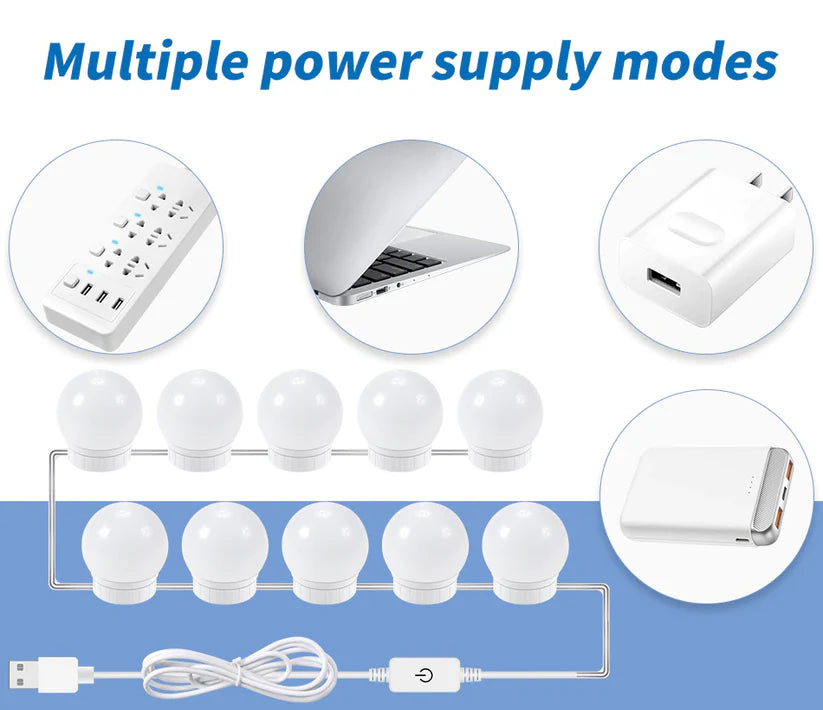 LED Vanity Mirror Lights – 14 Dimmable Bulbs for Makeup Desk