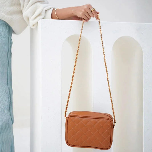 Brown Leather Handbag for Girls & Women | Stylish Shoulder & Crossbody Bag | Daily Use & Gift