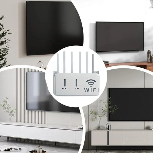 Light Gray WiFi Router Storage Box & Wall Mount Shelf Universal Cable Organizer | Space-Saving Holder for Modem, Set-Top Box & Smart Devices | Home & Office Use