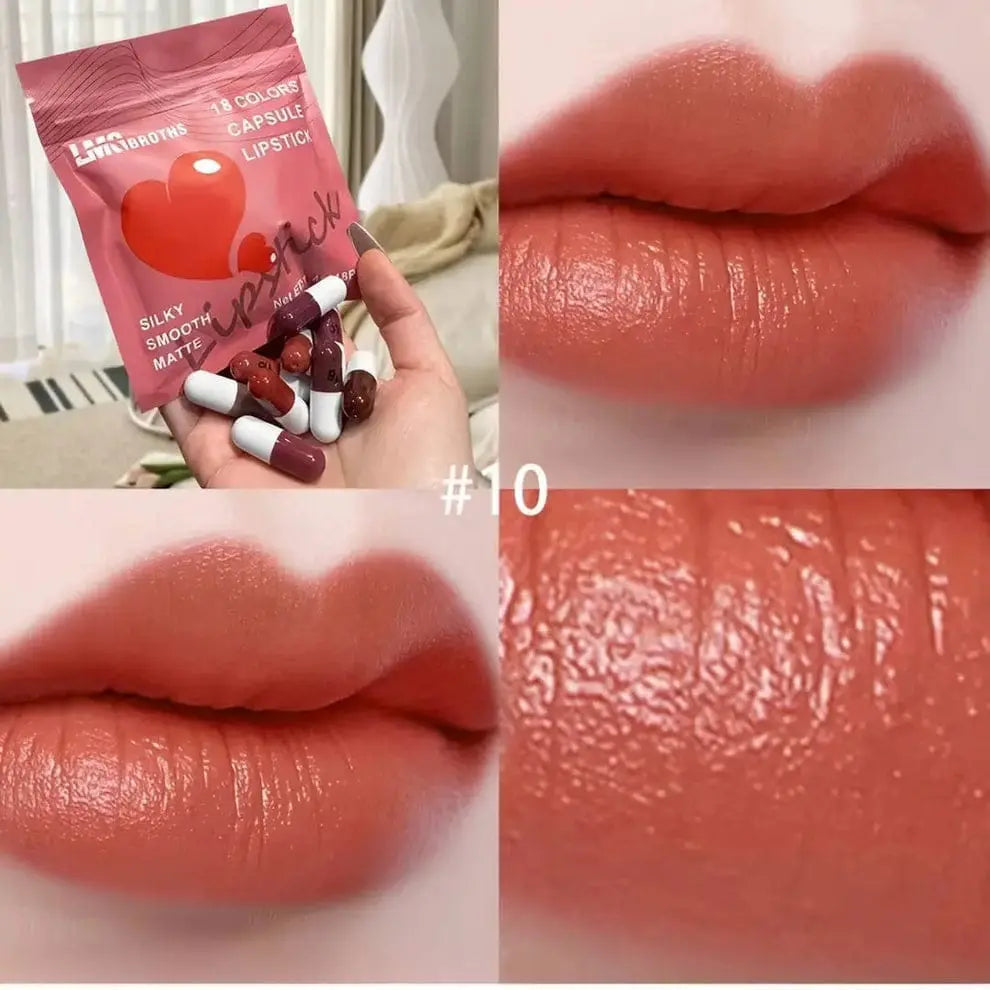 18 Pcs Mini Capsule Makeup Lipstick Pills Set