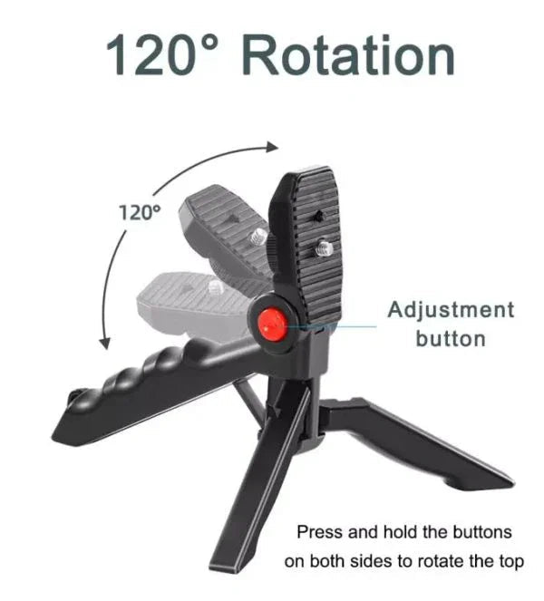 Sunehri Store adjustable vlogging tripod with 120-degree rotation and adjustment button