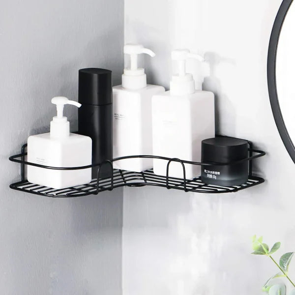 Wall Corner Rack | Multipurpose Kitchen & Bathroom Corner Organizer | Metal Shelf Wall Mount Storage Rack