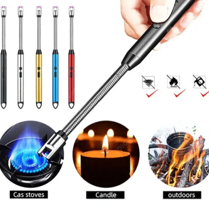 USB Rechargeable Flameless Arc Lighter | Flexible & Windproof Electric Wand Lighter
