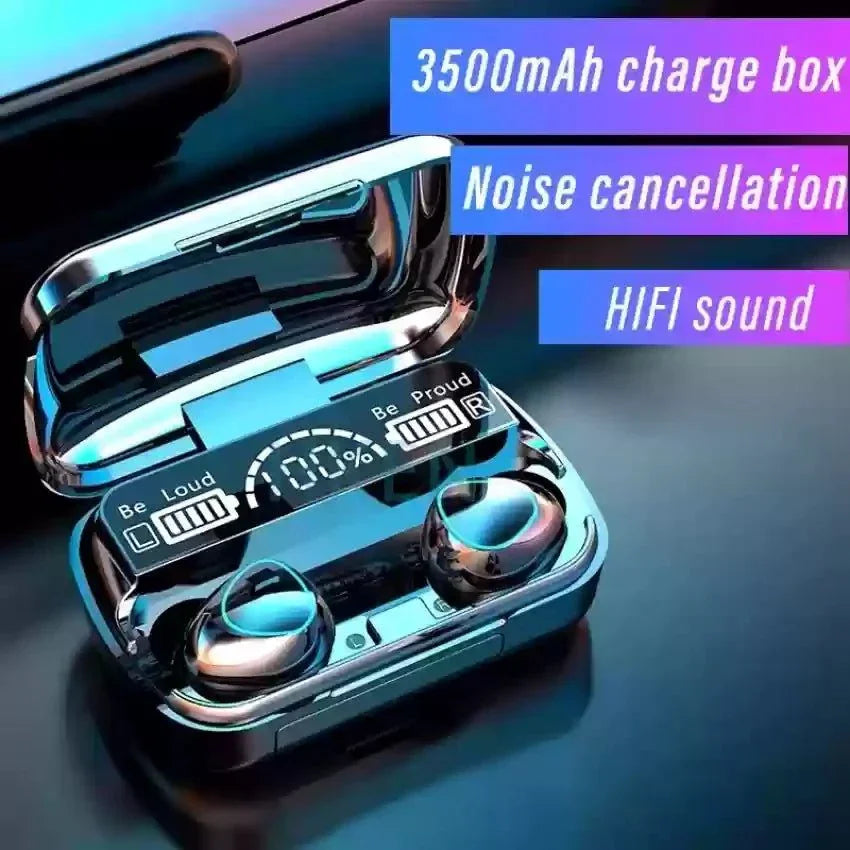 Sunehri Store wireless earbuds with digital charging case, noise cancellation, HiFi sound