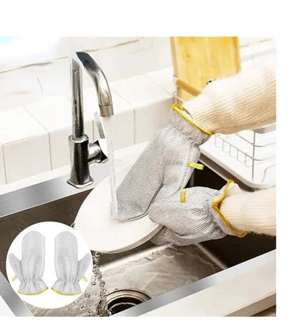 1 Pair Wire Dishwashing Gloves – Kitchen Cleaning Gloves