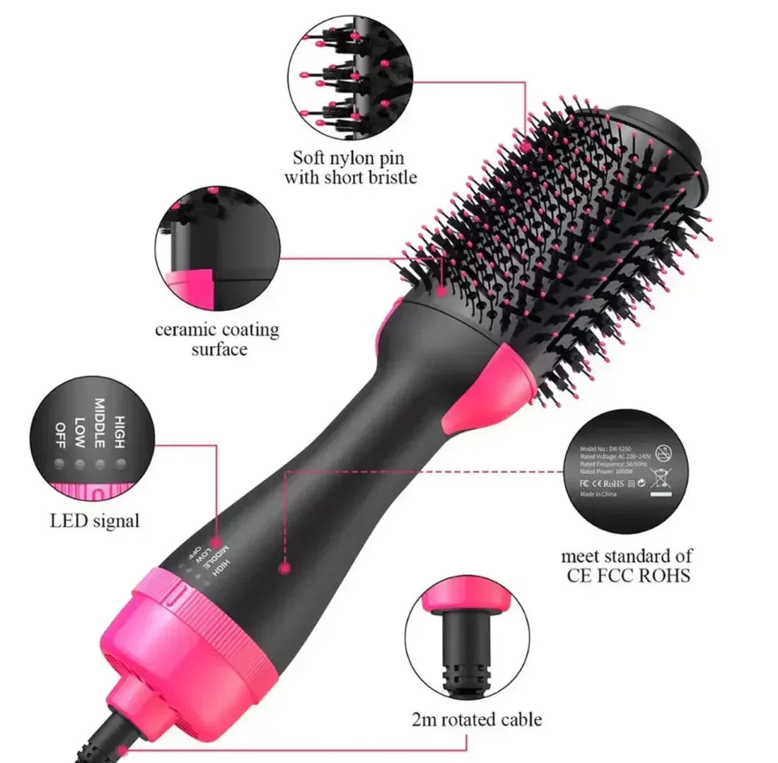 3-in-1 Hot Air Brush: Dryer, Styler & Volumizer in One Step - SUNEHRI STORE
