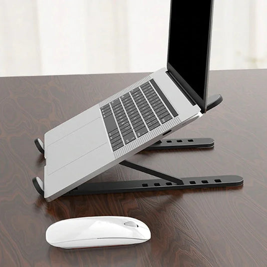 Sunehri Store adjustable laptop stand with laptop and wireless mouse on desk