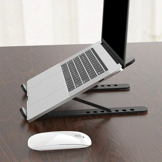 Sunehri Store adjustable laptop stand with laptop and wireless mouse on desk