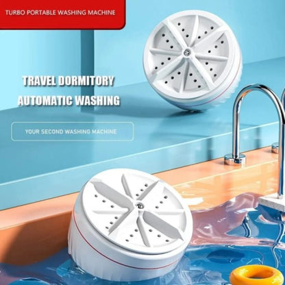 Portable USB Mini Turbo Washer | Ultrasonic Travel Washing Machine for Socks, Underwear & Dishes