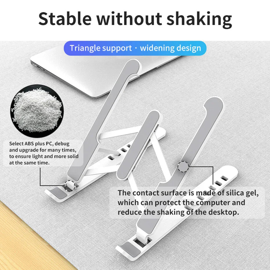 Sunehri store adjustable laptop stand with triangle support and silica gel pads for stability