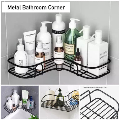 Wall Corner Rack | Multipurpose Kitchen & Bathroom Corner Organizer | Metal Shelf Wall Mount Storage Rack