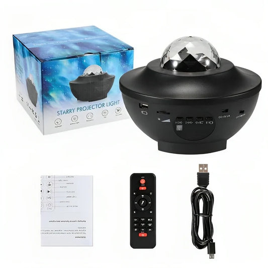 Galaxy Star Projector Lamp | LED Nebula Universe Effect & Built-in Speaker