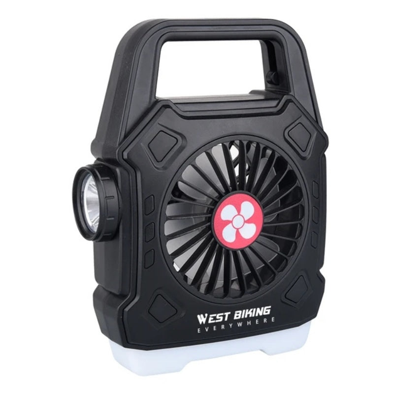 Multipurpose Rechargeable Desk & Camping Fan with LED Light, Flashlight & Power Bank