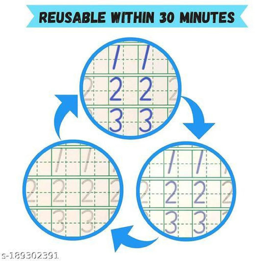 Reusable handwriting practice sheet with numbers, sunehri store educational product