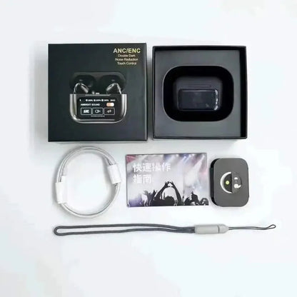 sunehri store ANC/ENC wireless earbuds set with charging case, cable, and accessories