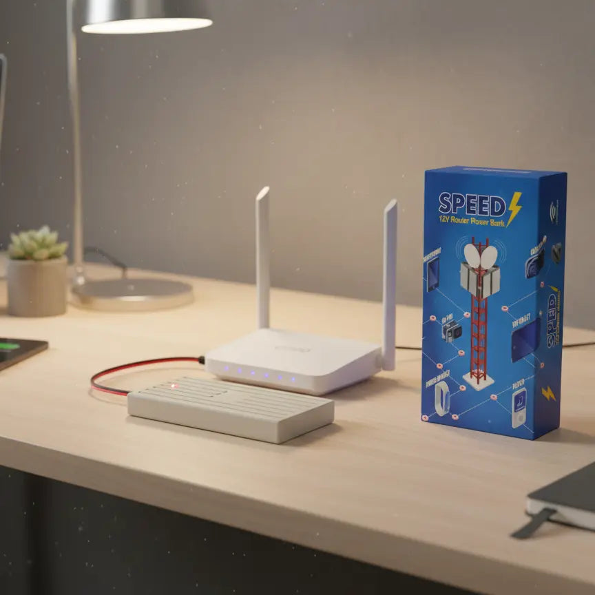 12V Router Power Bank – Mini Ups For Router (6–8 Hours Backup)