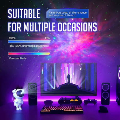 Astronaut Star Projector Night Light | Bring the Galaxy to Your Room | LED Nebula & Starry Sky Projection