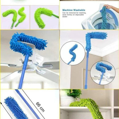sunehri store flexible microfiber duster for fan, shelf, and corner cleaning, machine washable