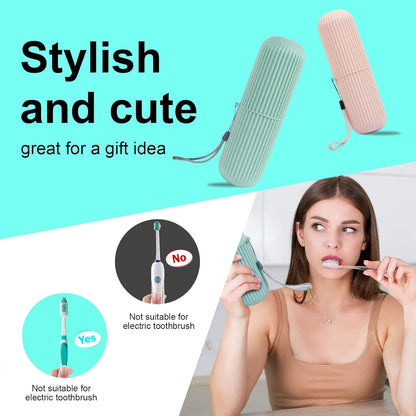 Portable Toothbrush & Toothpaste Holder Case | Travel Storage Box with Cup Function