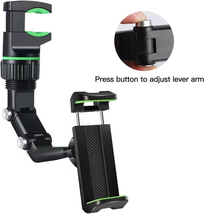Universal Car Rearview Mirror Phone Holder | Hands-Free Adjustable Mount for Smartphones & GPS
