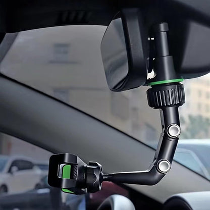 Universal Car Rearview Mirror Phone Holder | Hands-Free Adjustable Mount for Smartphones & GPS
