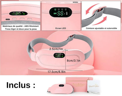 Digital Period Heating Pad & Vibrating Belt | Fast Menstrual Cramp Relief | Rechargeable & Portable