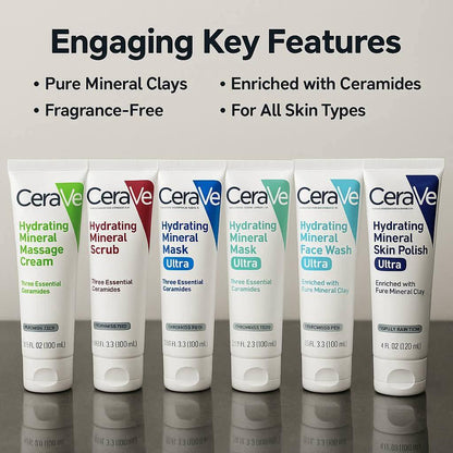 Pack of 06 CeraVe Hydrating Mineral Facial Kit - SUNEHRI STORE