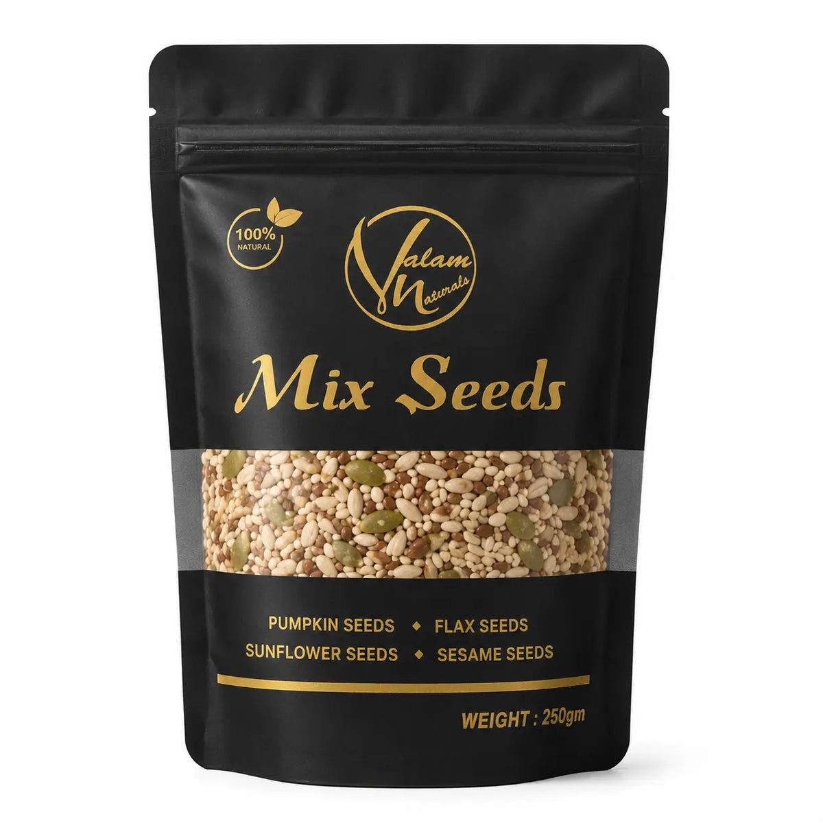 Premium Mix Seeds – Pumpkin, Flax, Sunflower & Sesame (250g)