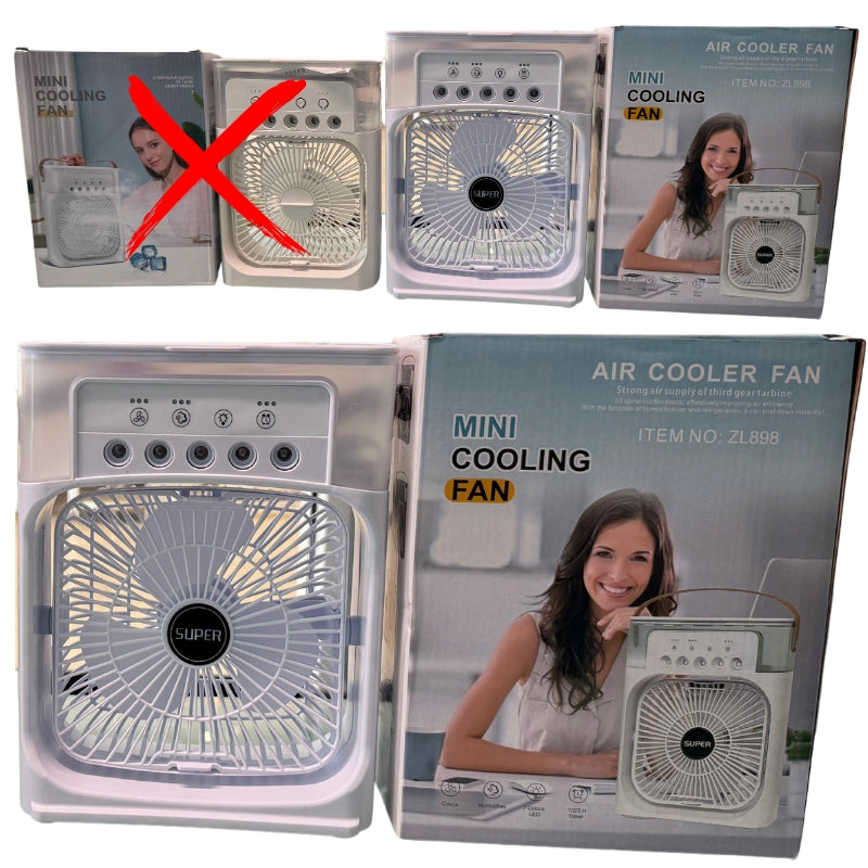 10-Inch Large Portable Air Conditioner Fan with Mist & LED Light With 7 Colors