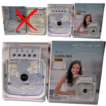 10-Inch Large Portable Air Conditioner Fan with Mist & LED Light With 7 Colors