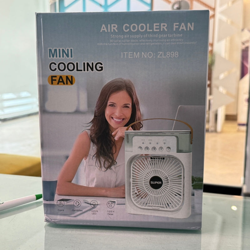 10-Inch Large Portable Air Conditioner Fan with Mist & LED Light With 7 Colors