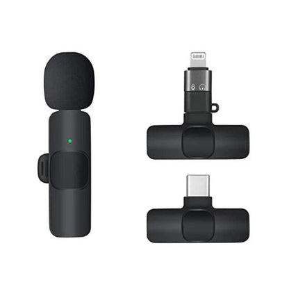 K9 Wireless Lavalier Microphone | Plug & Play Type-C & iOS Mic with Noise Reduction