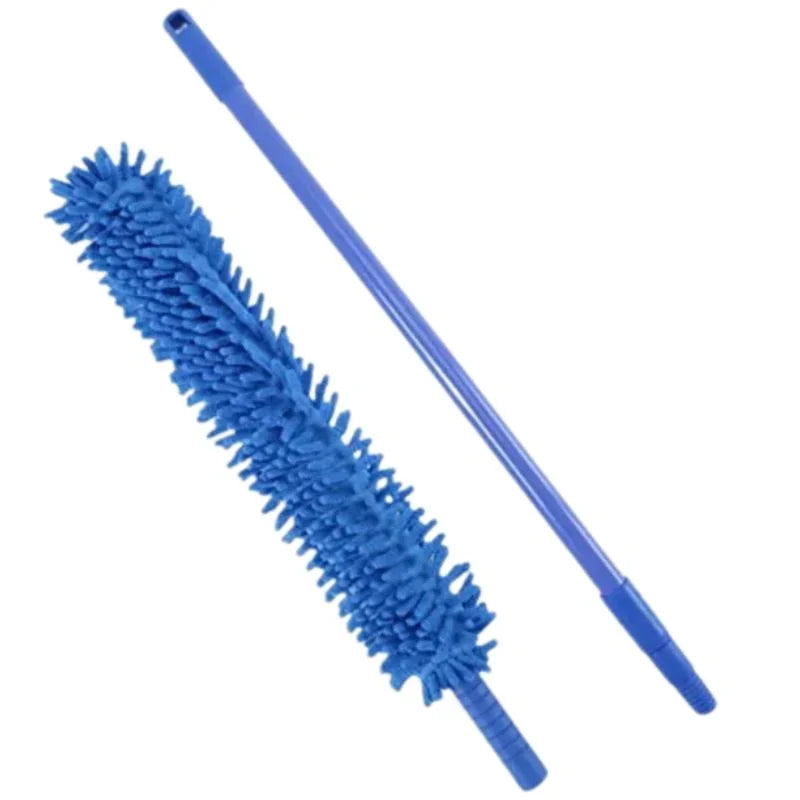 Blue microfiber cleaning duster with handle, sunehri store cleaning tool