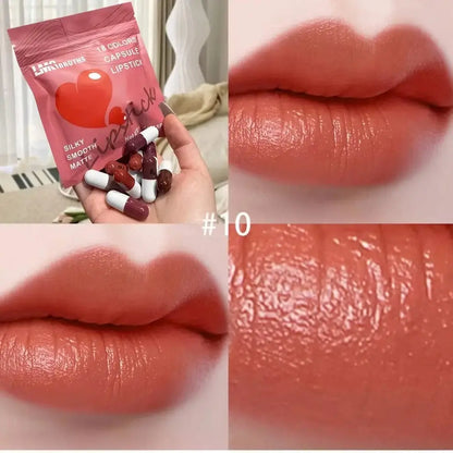 18 Pcs Mini Capsule Makeup Lipstick Pills Set