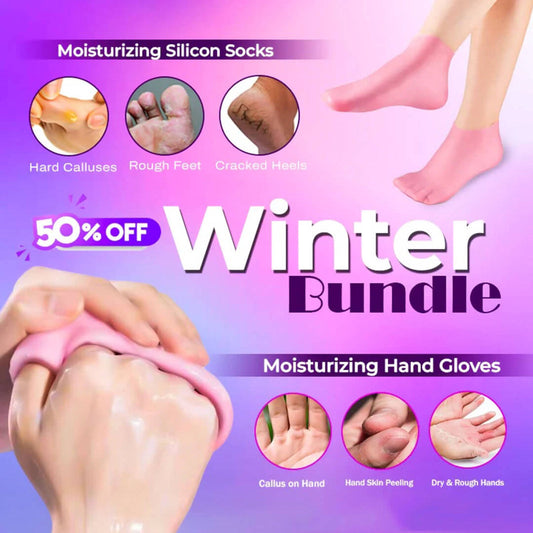 Winter Care Bundle – Silicone Moisturizing Socks & Gloves Pair