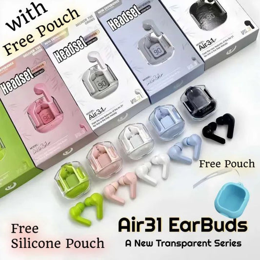 Air31 Wireless Earbuds with FREE Silicone Pouch