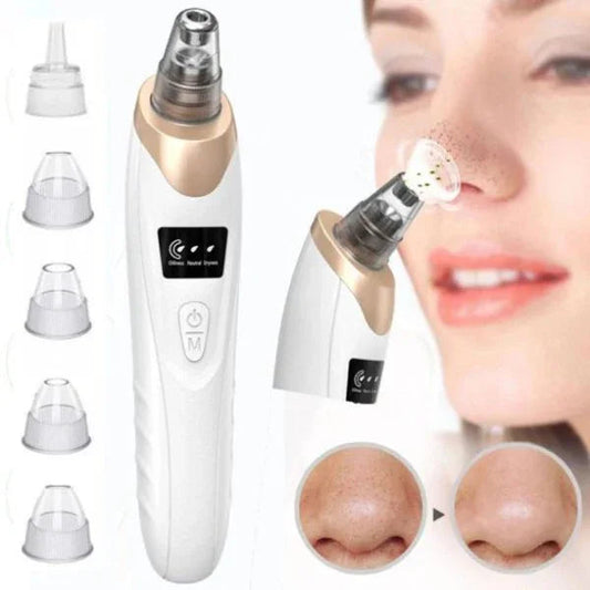 Electric blackhead remover suction tool with multiple heads, used for pore cleaning, sunehri store