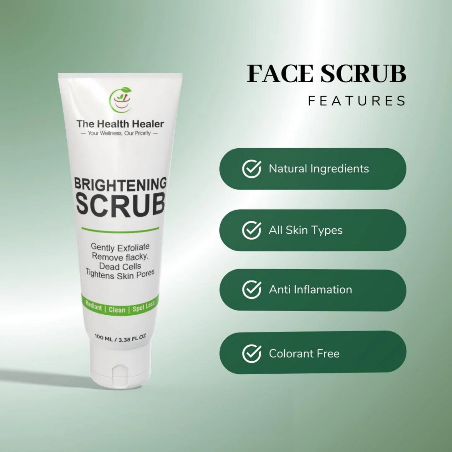 Brightening Glow Kit by The Health Healer | Face Wash, Scrub & Night Cream Set