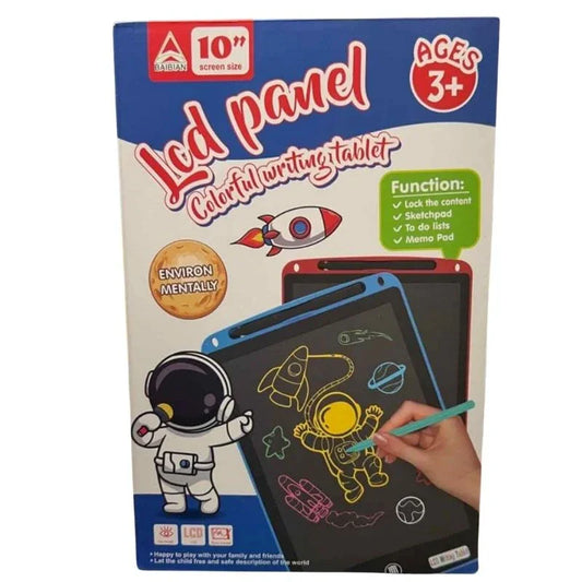 Sunehri Store LCD panel colorful writing tablet for kids, 10 inch, ages 3+, space design