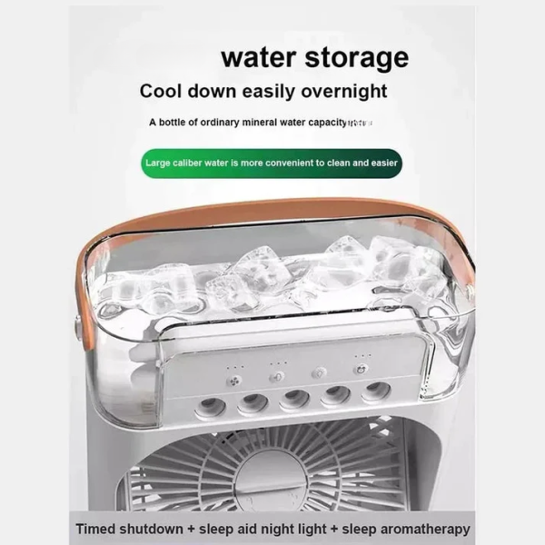 10-Inch Large Portable Air Conditioner Fan with Mist & LED Light With 7 Colors